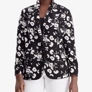 Lauren Ralph Lauren Plus Size Floral Print Blazer Jacket size 18w